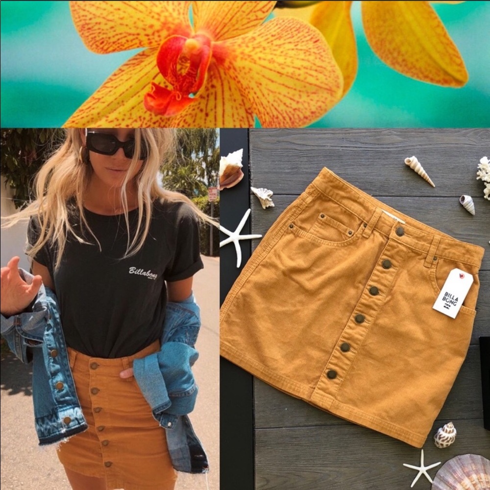 🌴🌼BILLABONG- GOOD LIFE CORDUROY SKIRT🌼🌴 - Picture 13 of 13